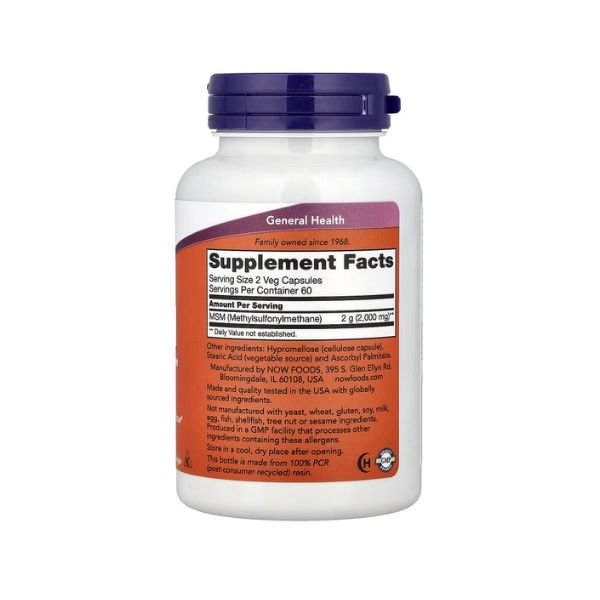 NOW Foods MSM 1000 mg (120 Veg Capsules) Price in Pakistan thumbnail 3