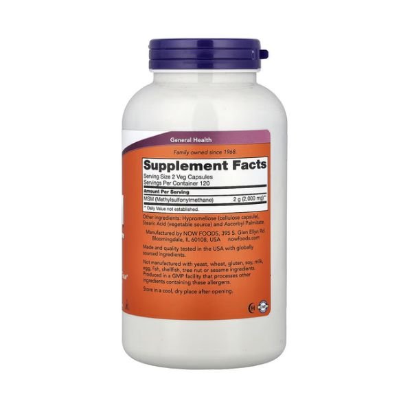 NOW Foods MSM 1000 mg (120 Veg Capsules) Price in Pakistan thumbnail 4