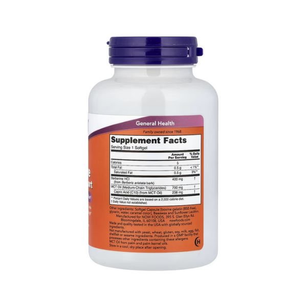 NOW Foods Berberine Glucose Support 60 Softgels in Pakistan thumbnail 4