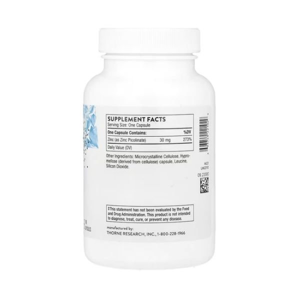 Thorne Zinc Picolinate, 30 mg, 60 Capsules Price in Pakistan thumbnail 4