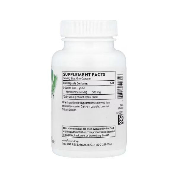 Thorne Lysine 500mg Essential Amino Acid Capsules in Pakistan thumbnail 2