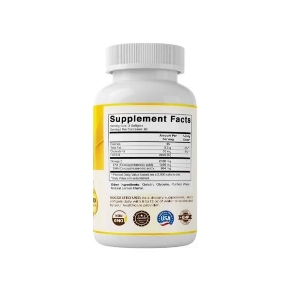 Vitamatic Omega-3 Fish Oil Natural Lemon 180 Softgels in Pakistan thumbnail 2