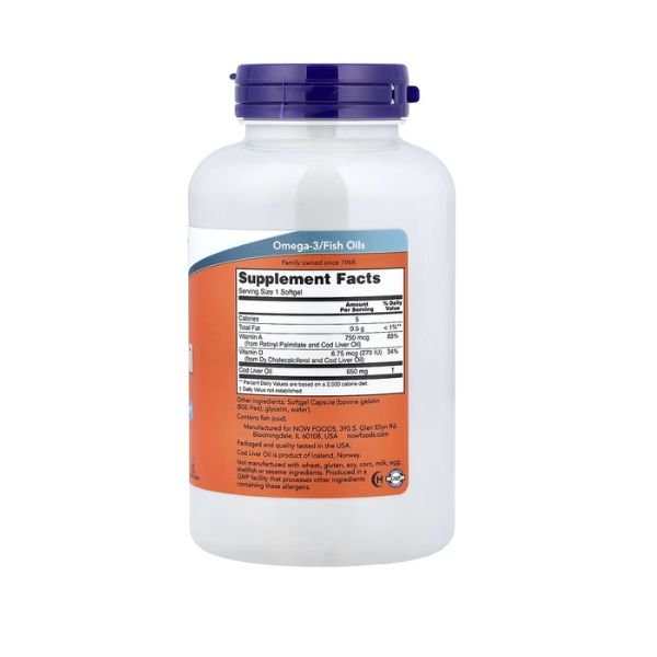 NOW Foods Cod Liver Oil 1000mg 90 Capsules Price in Pakistan thumbnail 6
