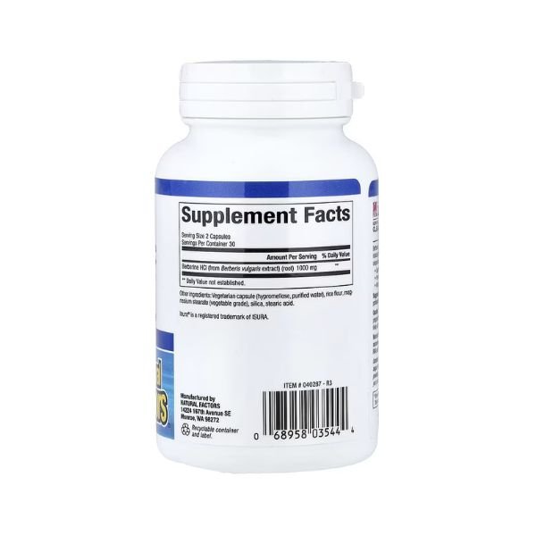 Natural Factors WellBetX Berberine 500mg 120 Capsules in Pakistan thumbnail 4